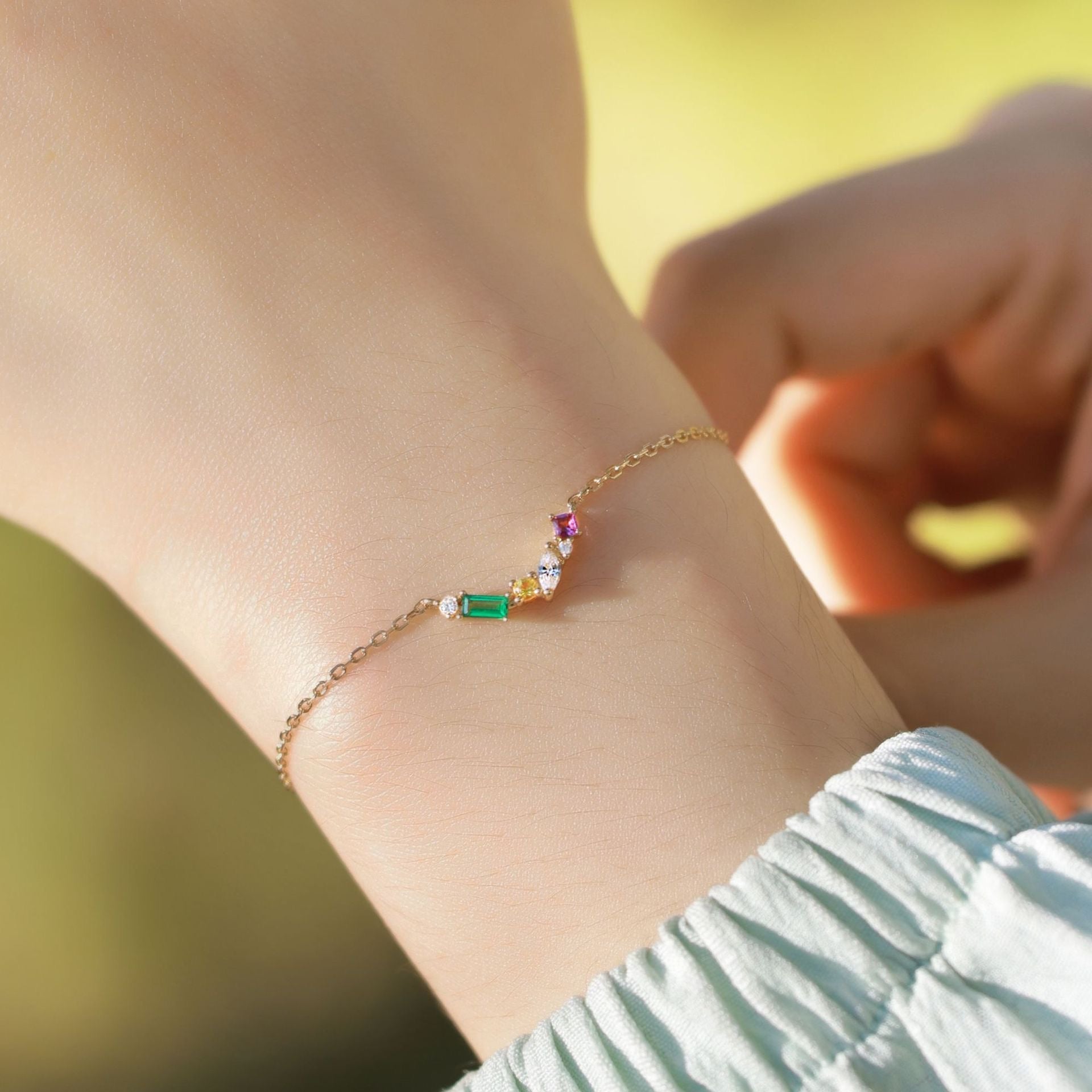 Rainbow Bracelet | S925 Sterling Silver 10K Gold Plated