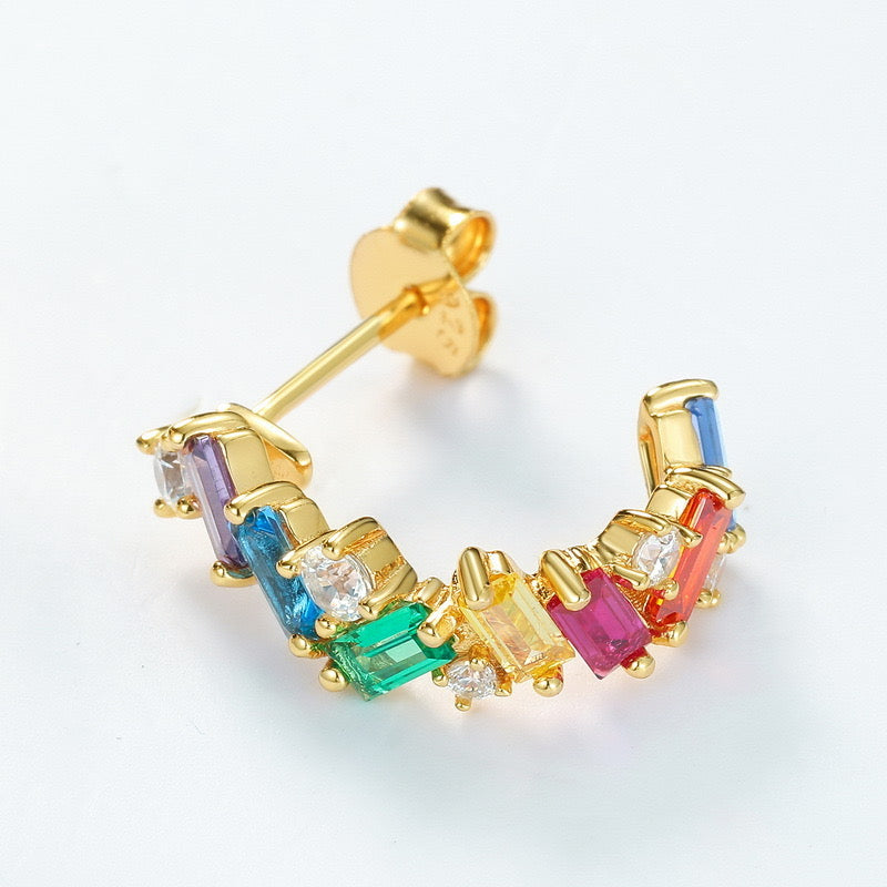 Rainbow Earrings | S925 Sterling Silver 10K Gold Plated