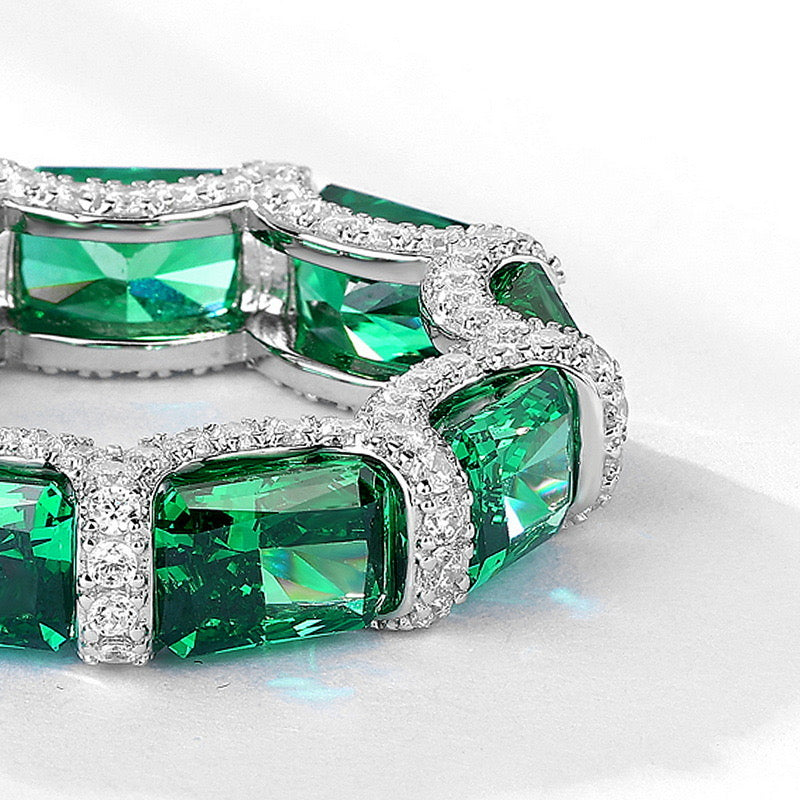 Emerald Ring｜High carbon diamond S925 Sterling Silver