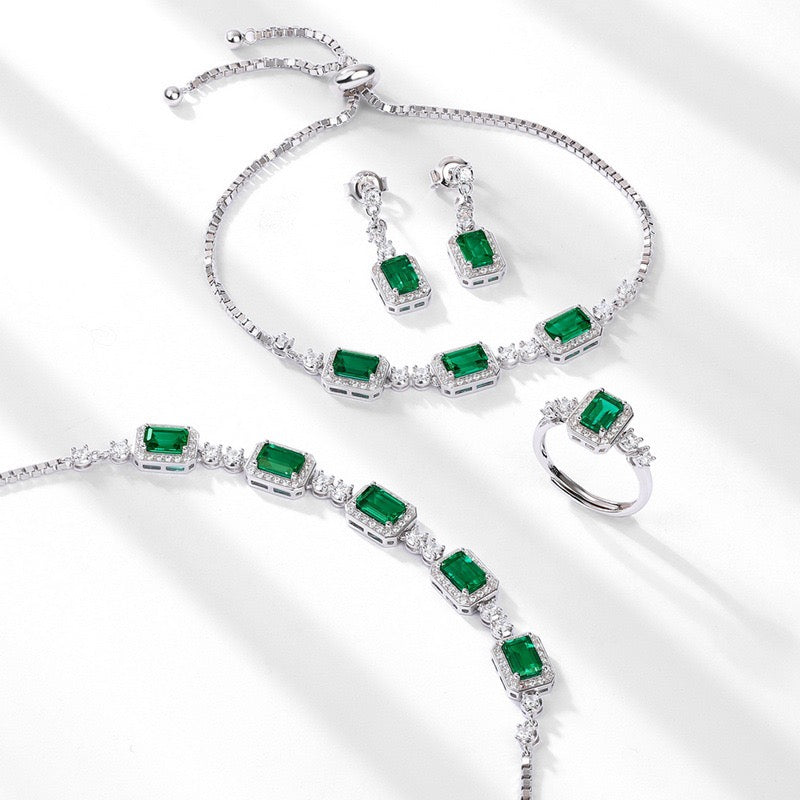 Emerald Necklace｜Lab-grown Emerald S925 Sterling Silver