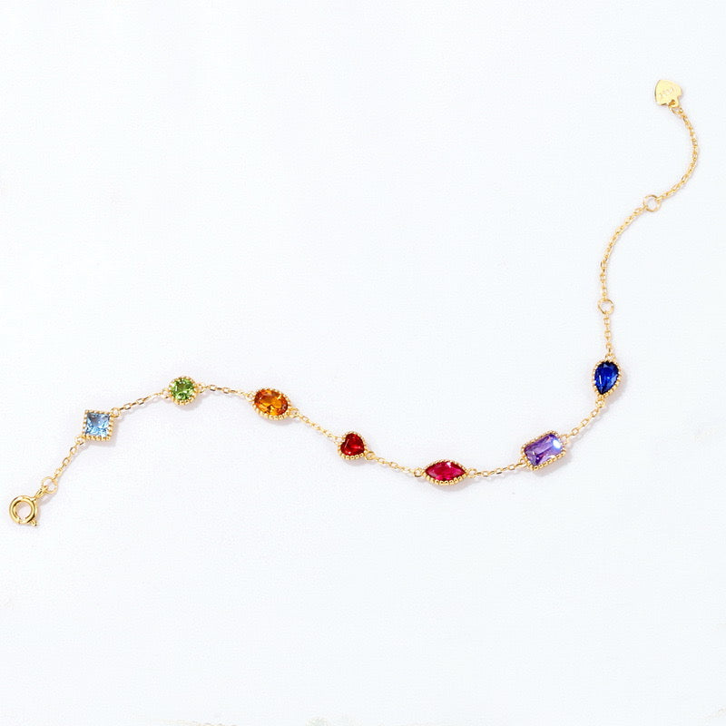 Colorful  Candies Bracelet｜S925 Sterling Silver 9K Gold Plated