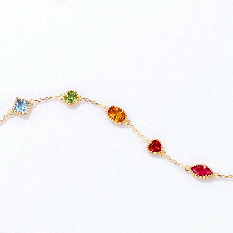 Colorful  Candies Bracelet｜S925 Sterling Silver 9K Gold Plated