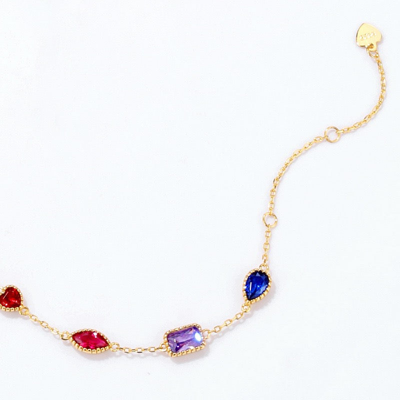 Colorful  Candies Bracelet｜S925 Sterling Silver 9K Gold Plated