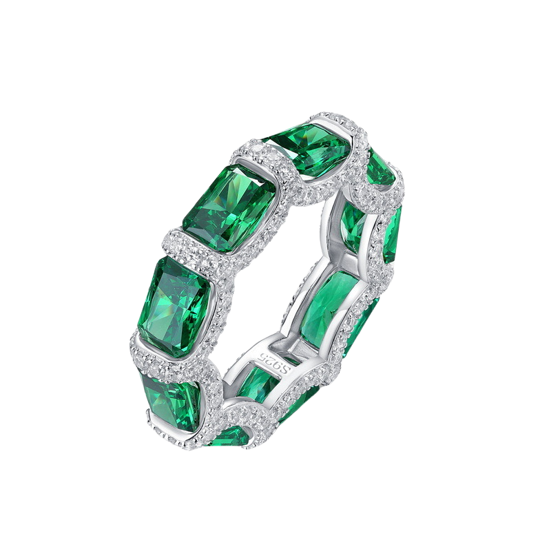 Emerald Ring｜High carbon diamond S925 Sterling Silver