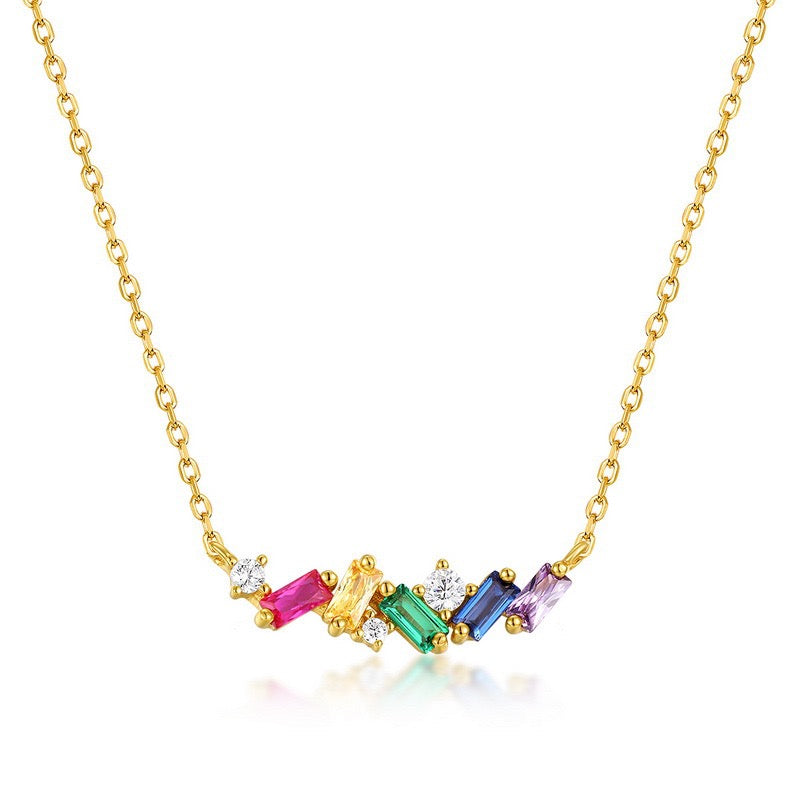 Rainbow Necklace | S925 Sterling Silver 10K Gold Plated